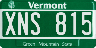 VT license plate XNS815