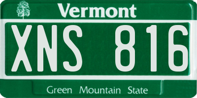 VT license plate XNS816
