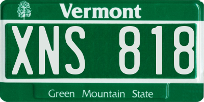 VT license plate XNS818