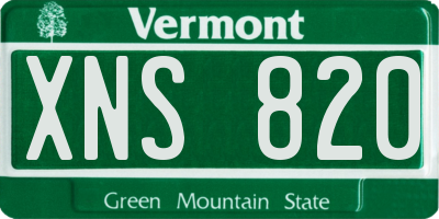 VT license plate XNS820