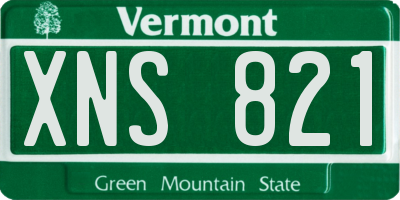 VT license plate XNS821
