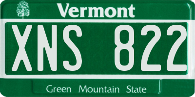 VT license plate XNS822