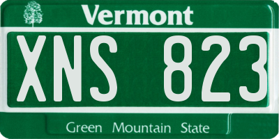 VT license plate XNS823