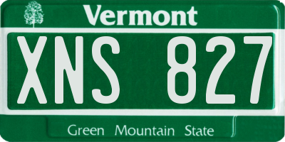 VT license plate XNS827