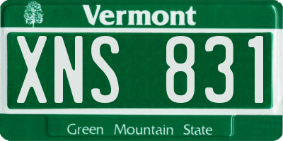 VT license plate XNS831