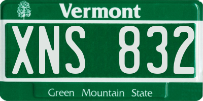 VT license plate XNS832