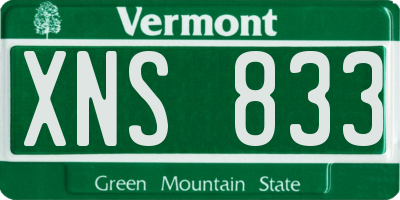 VT license plate XNS833