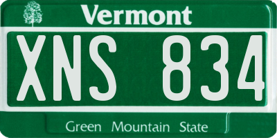 VT license plate XNS834