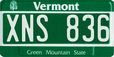 VT license plate XNS836