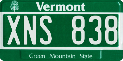 VT license plate XNS838