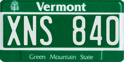 VT license plate XNS840