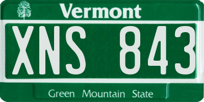 VT license plate XNS843