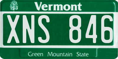 VT license plate XNS846