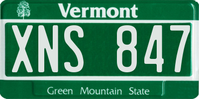 VT license plate XNS847