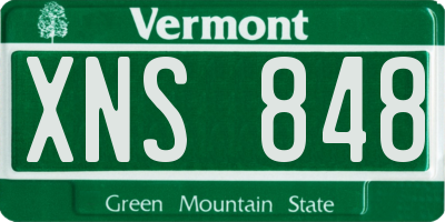 VT license plate XNS848