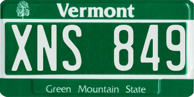 VT license plate XNS849