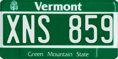 VT license plate XNS859