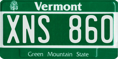 VT license plate XNS860