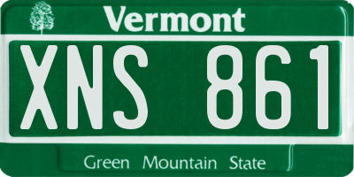 VT license plate XNS861