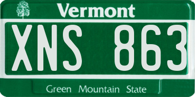 VT license plate XNS863