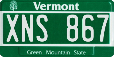 VT license plate XNS867