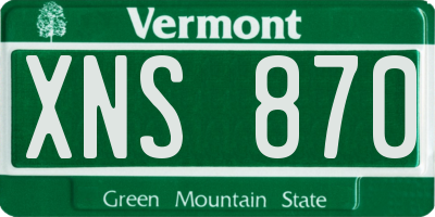 VT license plate XNS870