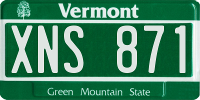 VT license plate XNS871