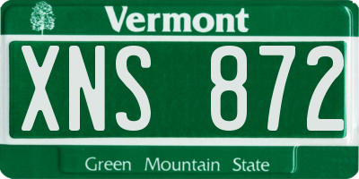 VT license plate XNS872