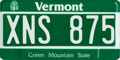 VT license plate XNS875