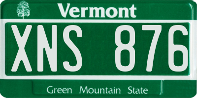 VT license plate XNS876