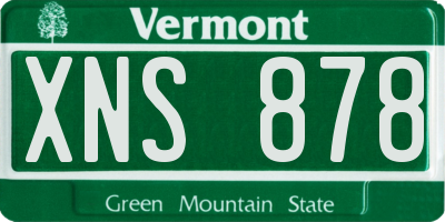 VT license plate XNS878