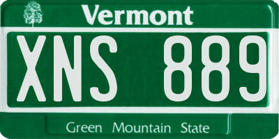 VT license plate XNS889