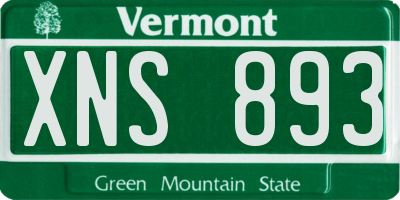 VT license plate XNS893