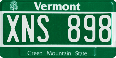VT license plate XNS898