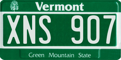 VT license plate XNS907