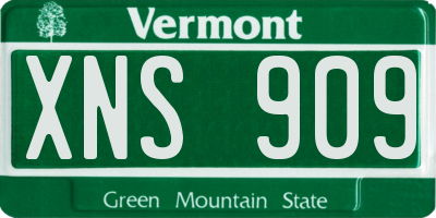 VT license plate XNS909