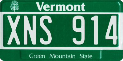 VT license plate XNS914