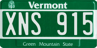VT license plate XNS915