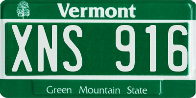 VT license plate XNS916