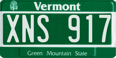 VT license plate XNS917