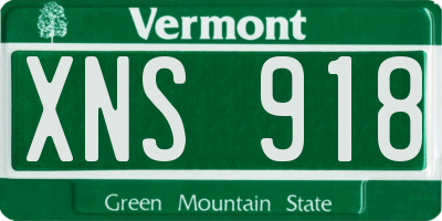 VT license plate XNS918