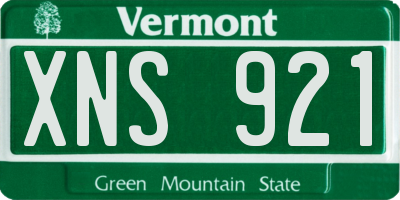 VT license plate XNS921