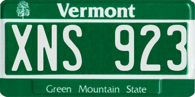 VT license plate XNS923