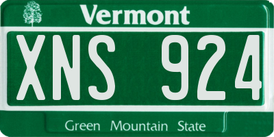 VT license plate XNS924