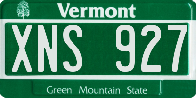 VT license plate XNS927