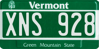 VT license plate XNS928