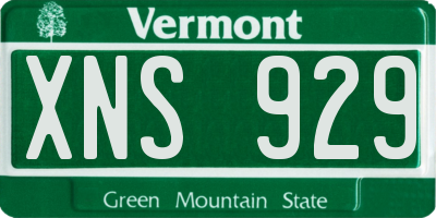 VT license plate XNS929