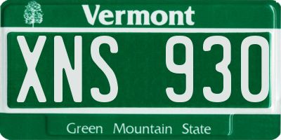 VT license plate XNS930
