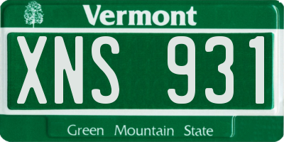 VT license plate XNS931