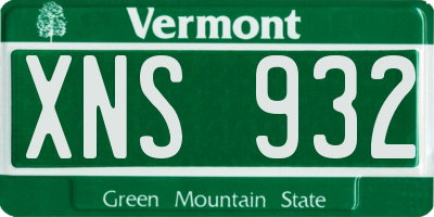 VT license plate XNS932